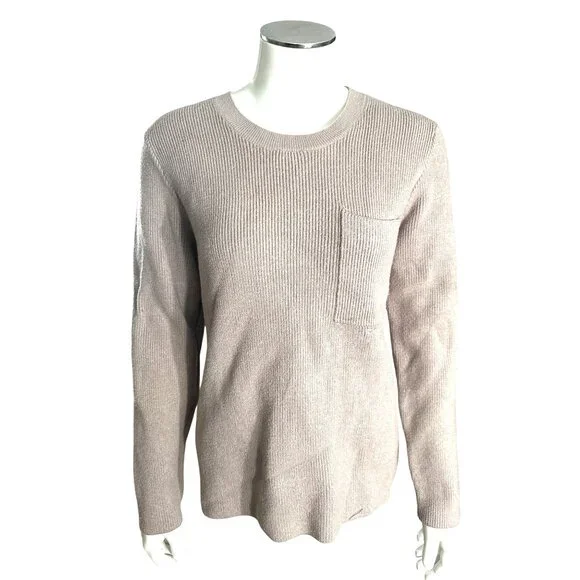 Figs Size Medium Tan Brown Ribbed Pocket Sweater Minimalist City Casual Style - Picture 2 of 12
